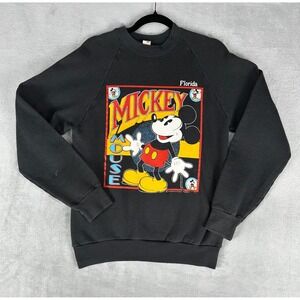 Vintage‎ Disney Mickey Mouse Florida Black Sweatshirt Adult Large 1990s